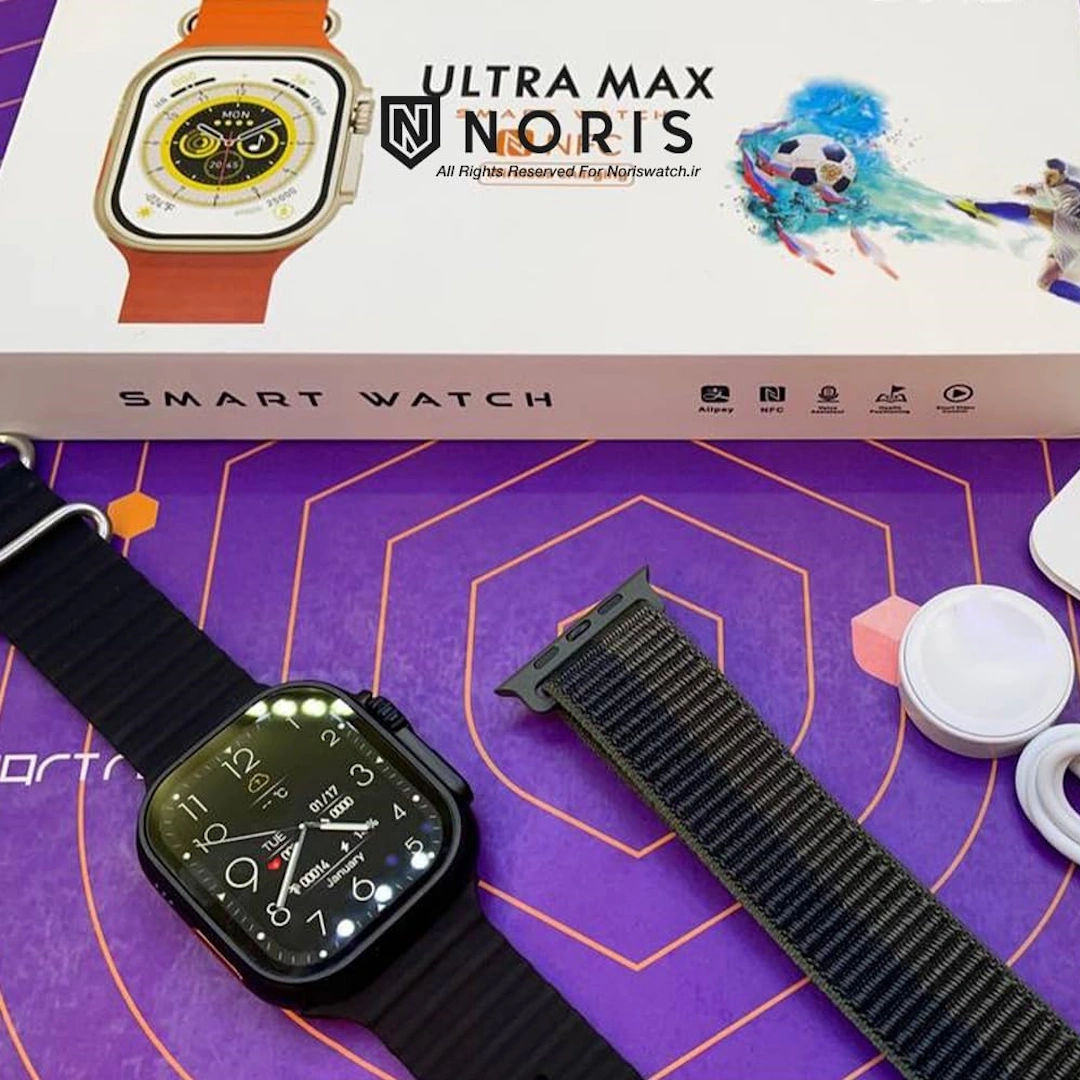 BML Ultra Max-5 Smart Watch BML Ultra Max NFC Smartwatch with WearFit Pro - Black - Comes with 2 Straps | RoxyStore