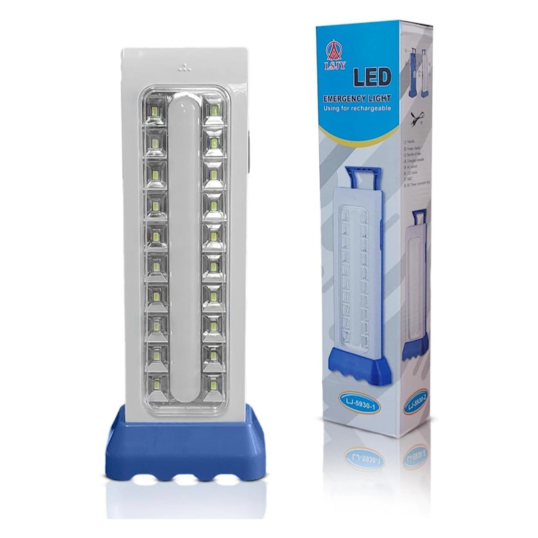 كشاف 5930-1 مصباح طوارئ LED قابل لاعادة الشحن مع مقبض، مفتاح طاقة، بطارية تدوم طويلا، قدرة شحن كبيرة (LJ-5930-1) | RoxyStore