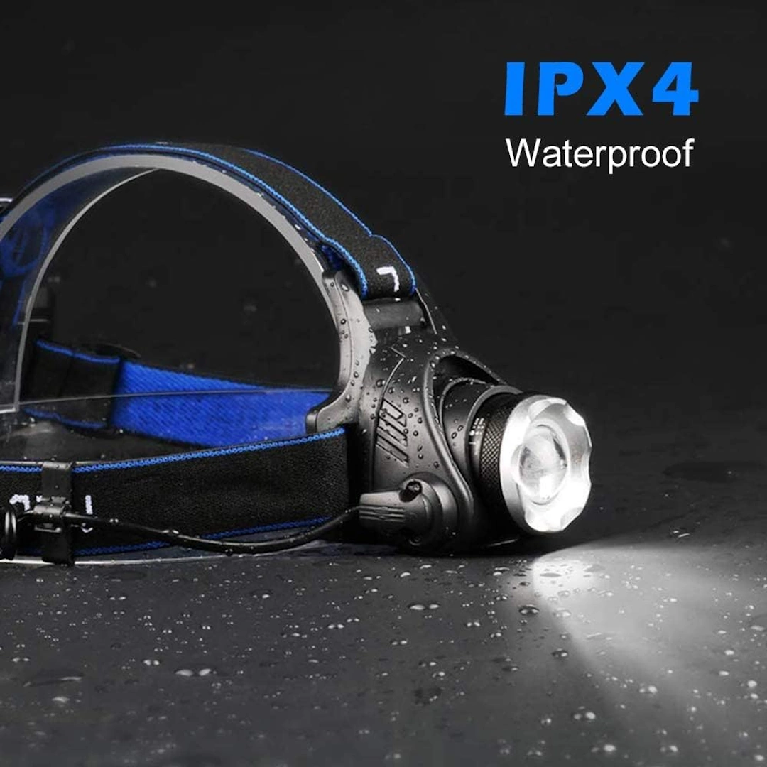 كشاف راس 7-18047-3 صباح أمامي ليد بمستشعر حركة، قابل لإعادة الشحن بمنفذ USB، مصباح راس ليد كري T6 فائق السطوع مقاوم للماء مع 4 أوضاع، مصباح رأس يعمل بالحث قابل للتعديل للتخييم وصيد الأسماك والجري | RoxyStore