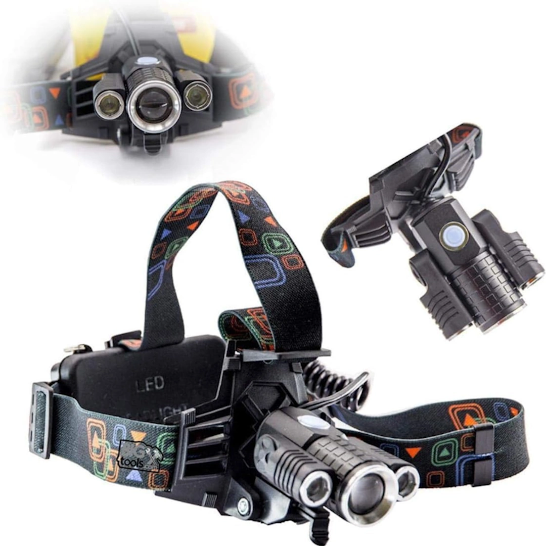 كشاف راس W601-1 كشاف رأس (ليد) للرحلات والتخييم قابل للشحن على الكهرباء - W601 أسود | RoxyStore