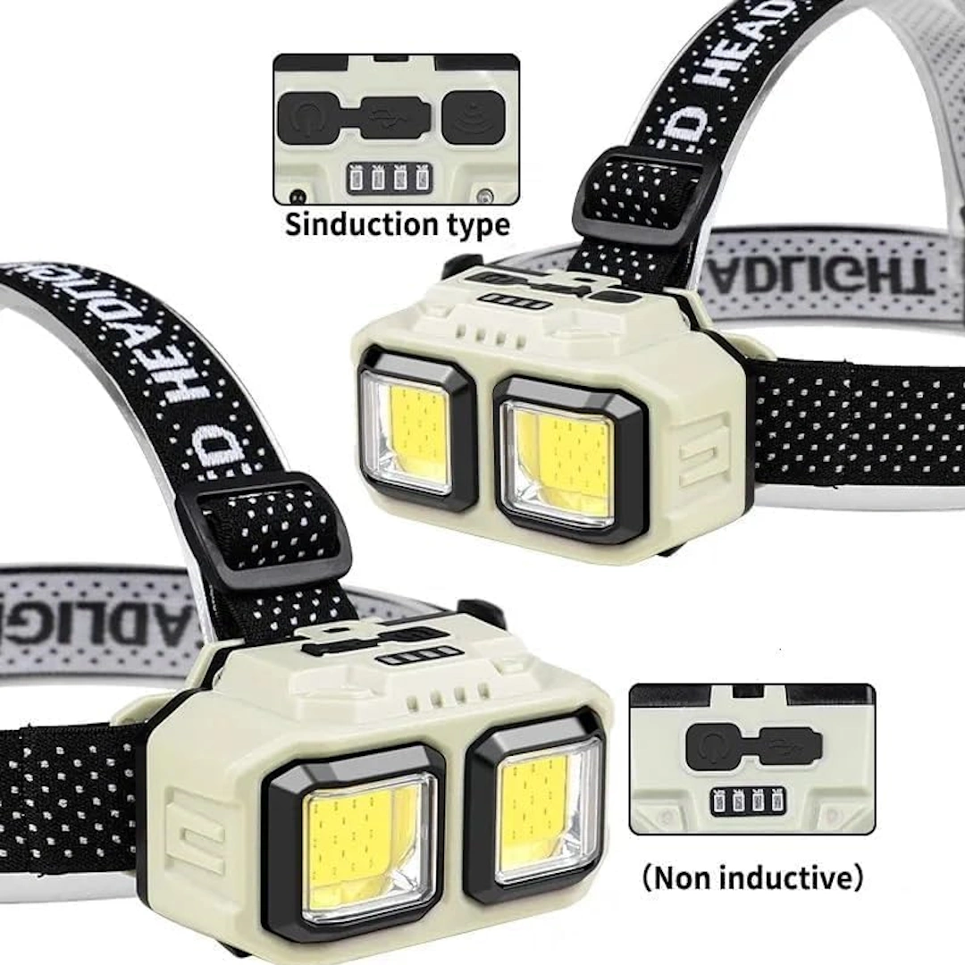 كشاف راس سنسور 816-5 كشاف رأس إضاءة للرحلات الصيد الليلي والتخييم والسفاري والمميزة بطارية خارجيه قابل للشحن وتقدر يكون معك أكثر من بطارية موديل HX-816S | RoxyStore