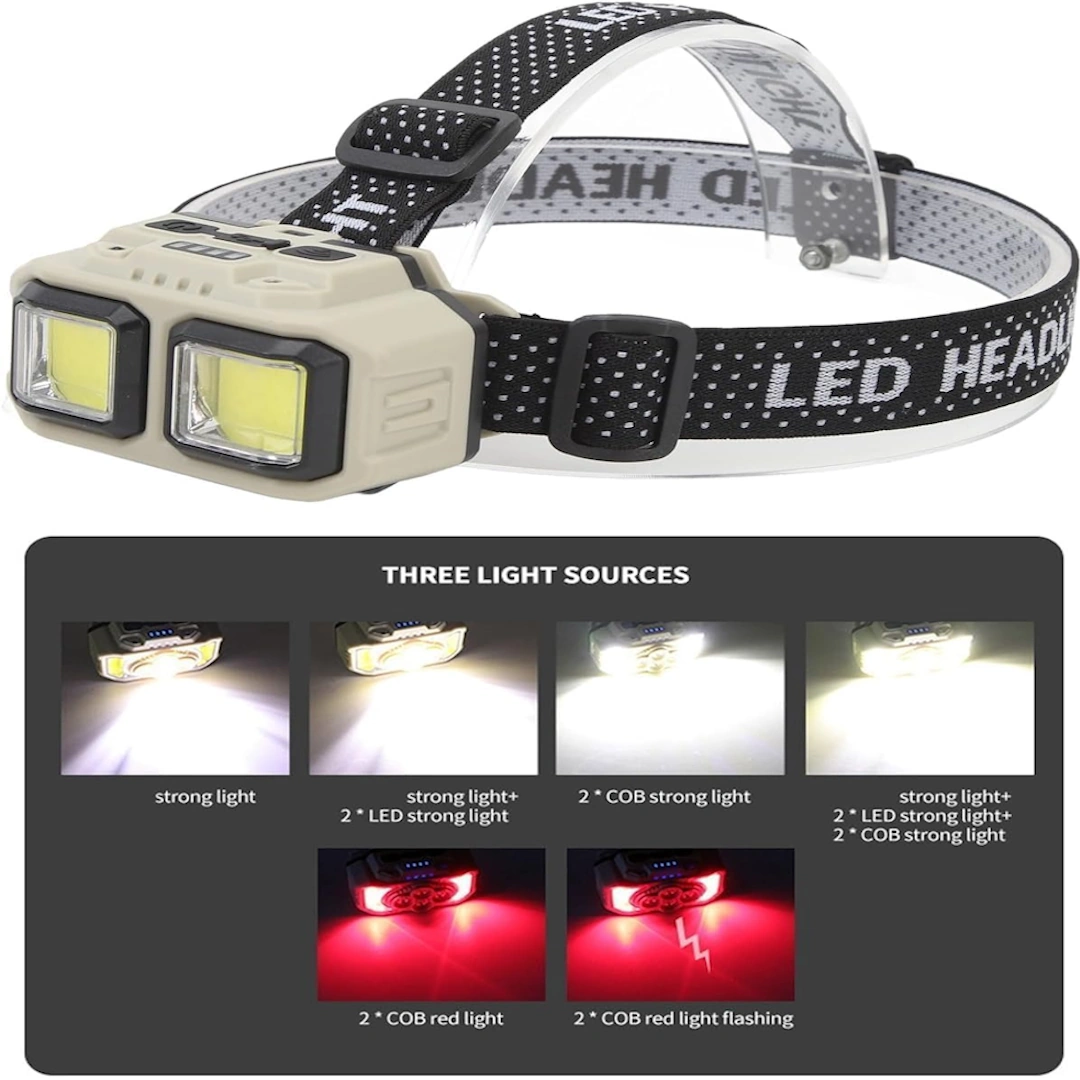 كشاف راس سنسور 816-6 كشاف رأس إضاءة للرحلات الصيد الليلي والتخييم والسفاري والمميزة بطارية خارجيه قابل للشحن وتقدر يكون معك أكثر من بطارية موديل HX-816S | RoxyStore