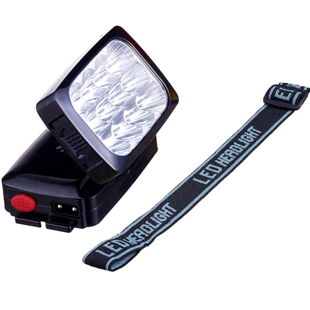 كشاف راس شحن 1837 مربع اسود-4 مصباح راس ليد فائق السطوع قابل لاعادة الشحن، اسود - YJ-1837 | RoxyStore