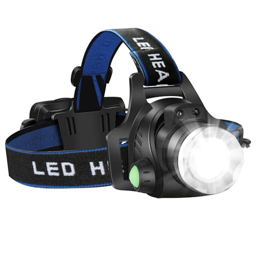 كشاف راس معدن K11-1 مصباح رأس، كشاف رأس LED قابل لإعادة الشحن، فانوس أمامي T004 مقاوم للماء بتصنيف IPX4 مع 4 أوضاع ورباط رأس قابل للتعديل مثالي للتخييم والمشي لمسافات طويلة والأنشطة الخارجية والصيد | RoxyStore