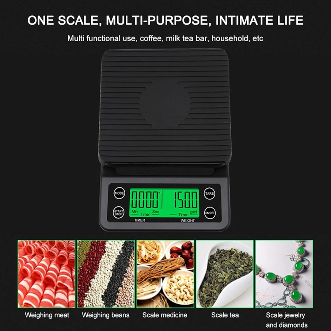 Coffee Gram Scale-4 SEYO Precision Electric Kitchen Scale for Coffee with Timer High Precision Small Food Weighing Scale 0.1g to 3kg SEYO | RoxyStore