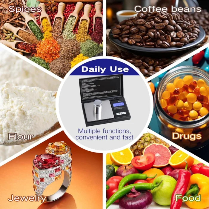 700g 0.01g Accuracy Scale, Portable Jewelry Scale, 0.01g Precision Scale, Professional Digital Pocket Scale, with LCD Display and 7 Units, Tare Function, for Weighing Ingredients in Kitchen, Coffee, Medicine by Vinabo | RoxyStore