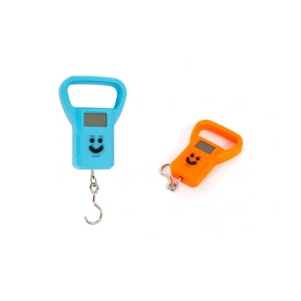 Roxy Store Portable Hanging Luggage Scale: Blue Backlit LCD Display Travel Scale with Fishing Hook for Home and Outdoor Use (Orange)
