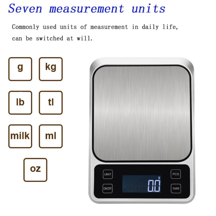10kg/0.1g High Precision Multifunctional Digital Kitchen Scale for Measuring Food, Meat, Jewelry, Carat Powder Scale with Backlit LCD Display | RoxyStore