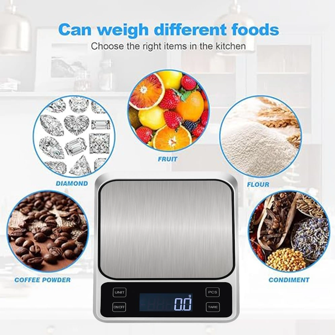 CX-Series-4 Kitchen Scale 10kg/0.1g High Precision Multifunctional Digital Kitchen Scale for Measuring Food, Meat, Jewelry, Carat Powder Scale with Backlit LCD Display | RoxyStore