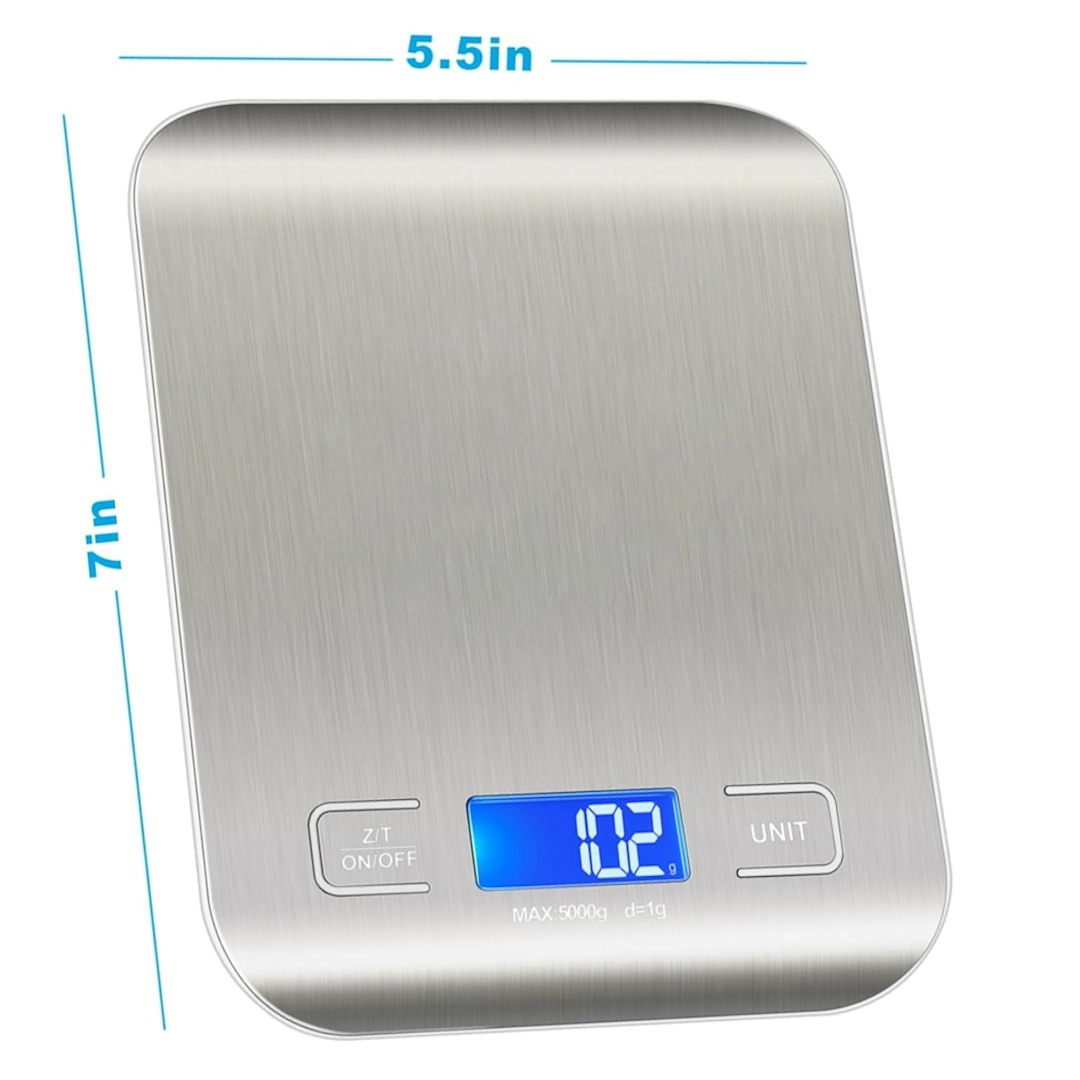 Apple Kitchen Scale-6 WEIWEI GO 304 Stainless Steel Mini Digital Kitchen Scale for Baking, Cooking, Keto, Meal Prep, High Precision Weight Measurement in Ounces and Grams, Blue Surface with Backlit LCD Display | RoxyStore