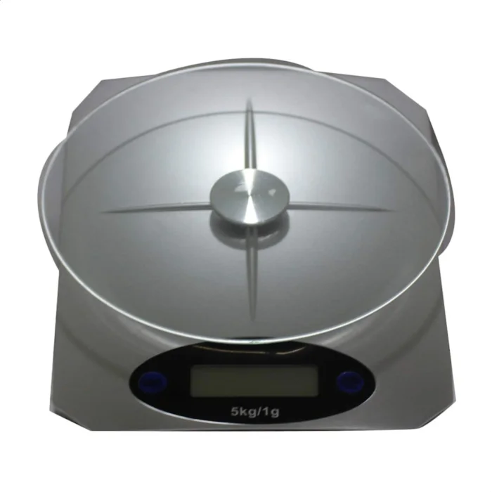 D Logo Digital Kitchen Scale with LCD Display and Stylish Design Accurately Weighs Grams up to 5kg Versatile Food Scale for Weighing Ingredients Perfect Grey | RoxyStore