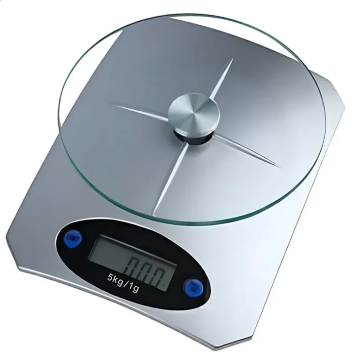 D Logo Digital Kitchen Scale with LCD Display and Stylish Design Accurately Weighs Grams up to 5kg Versatile Food Scale for Weighing Ingredients Perfect Grey | RoxyStore