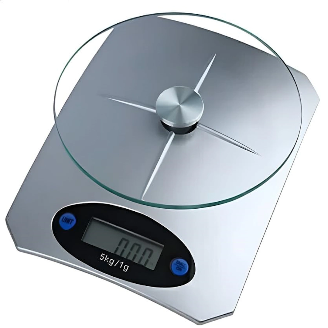 Strawberry Kitchen Scale-3 D Logo Digital Kitchen Scale with LCD Display and Stylish Design Accurately Weighs Grams up to 5kg Versatile Food Scale for Weighing Ingredients Perfect Grey | RoxyStore