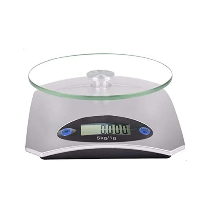 D Logo Digital Kitchen Scale with LCD Display and Stylish Design Accurately Weighs Grams up to 5kg Versatile Food Scale for Weighing Ingredients Perfect Grey | RoxyStore