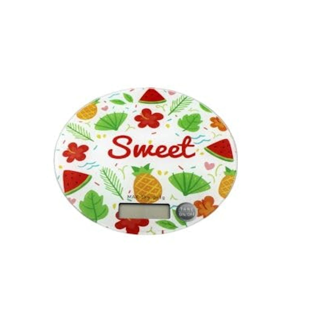 Round Glass Kitchen Scale-1 Electronic kitchen scale with a stylish glass surface – ideal for accurately measuring ingredients | RoxyStore