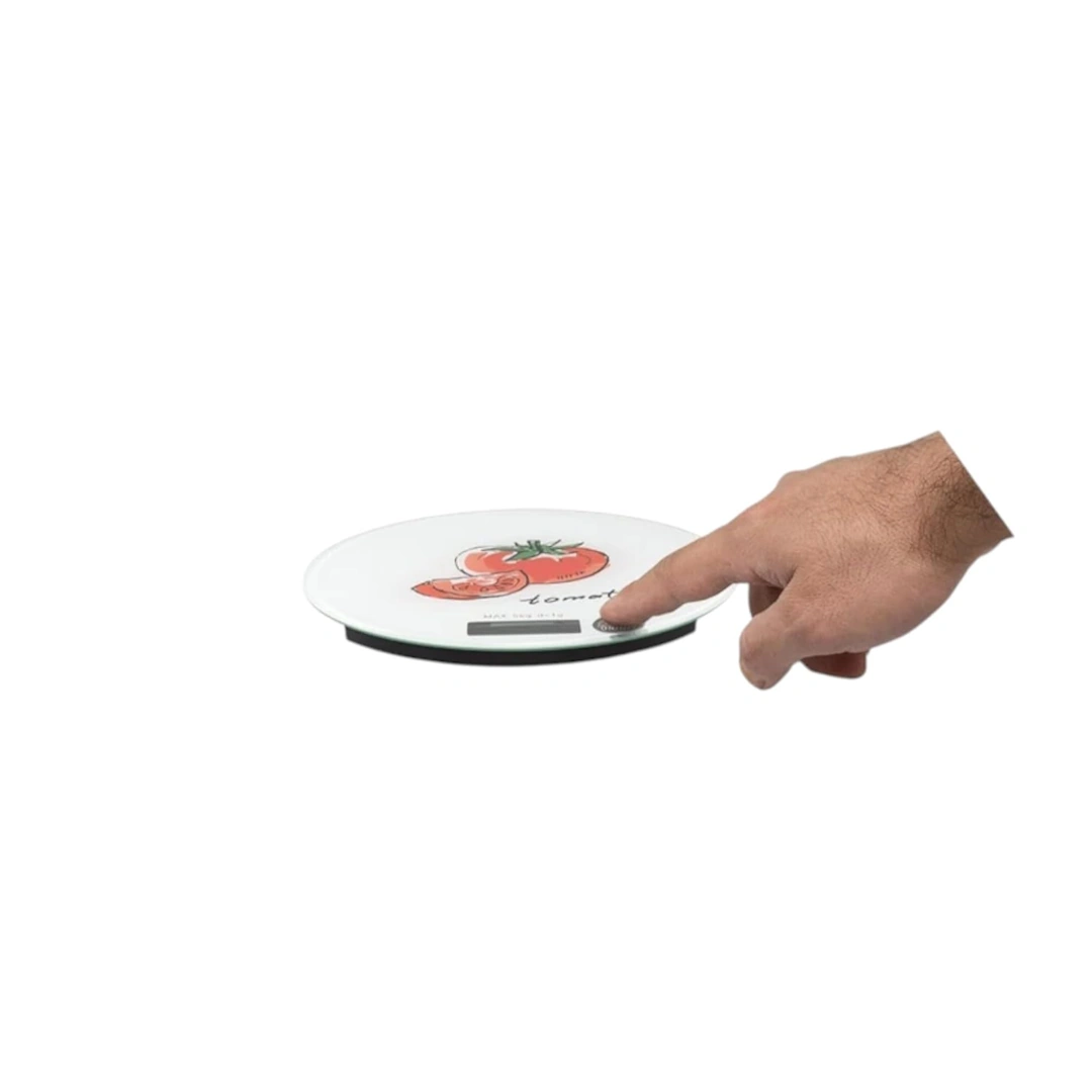 Round Glass Kitchen Scale - 4 Electronic kitchen scale with a stylish glass surface – ideal for accurately measuring ingredients | RoxyStore