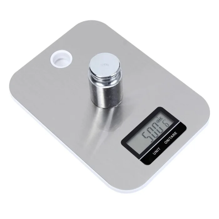 Terencoyo 5kg Digital Kitchen Scale with Auto-Off and Backlight, Stainless Steel, Blue | RoxyStore