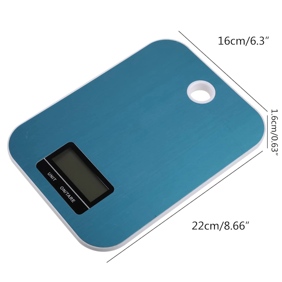 Hanging Kitchen Scale-7 Terencoyo 5kg Digital Kitchen Scale with Auto-Off and Backlight, Stainless Steel, Blue | RoxyStore