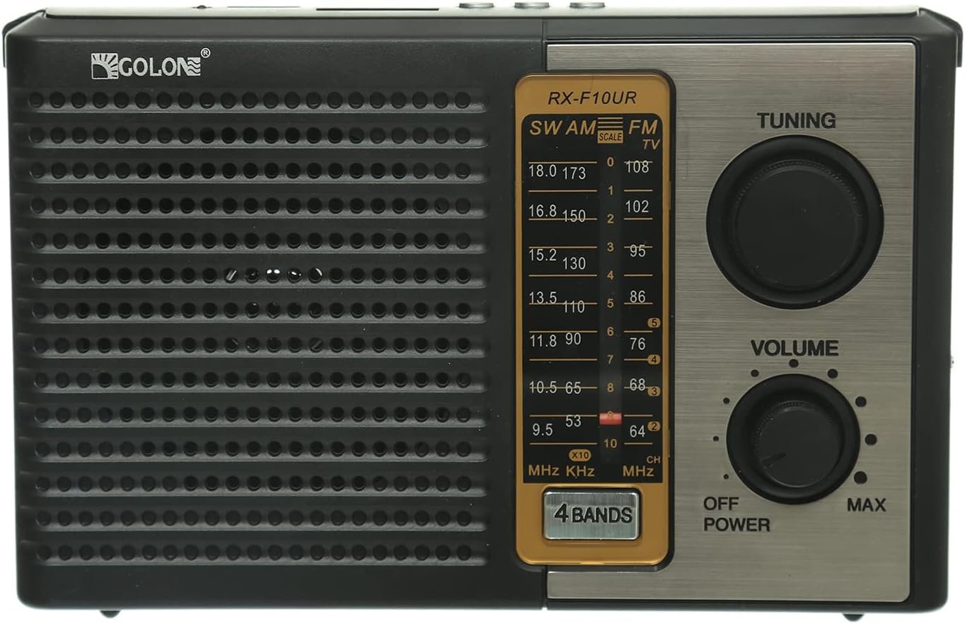 101010 راديو جولون RX-F10UR الكلاسيكي المحمول – صوت قوي وتصميم أنيق يدعم FM/AM/SW وUSB وSD | RoxyStore