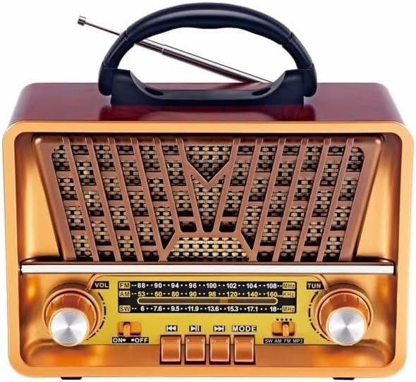 7122 راديو مكبر صوت ريسينج RT7122BT – راديو ثلاثي الموجات FM/AM/SW، بلوتوث، مشغل موسيقى USB/TF، مصباح يدوي عالي الجودة، بطارية قابلة لاعادة الشحن | RoxyStore