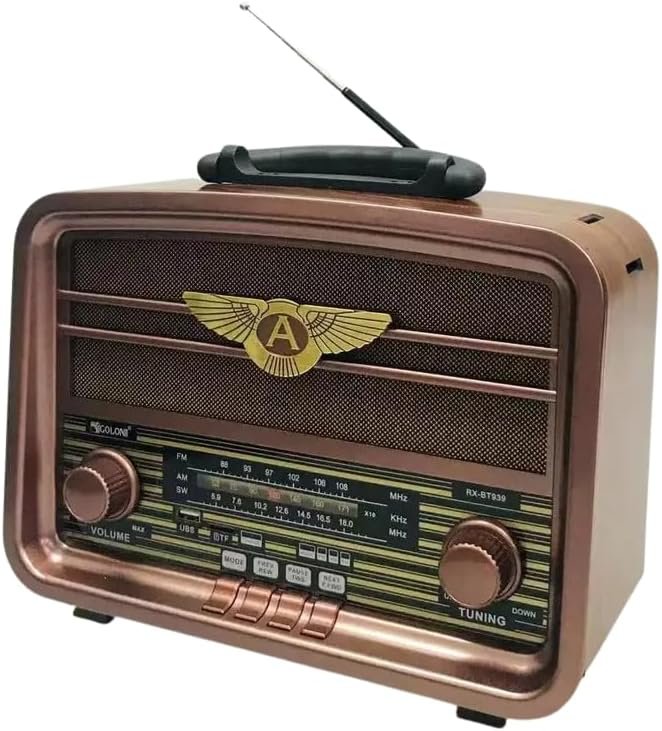 61kxSdjPLeL._AC_ راديو بلوتوث محمول RX-BT939 كلاسيك | صوت عالي الجودة | FM / AM / SW | يعمل بالكهرباء والبطارية | RoxyStore