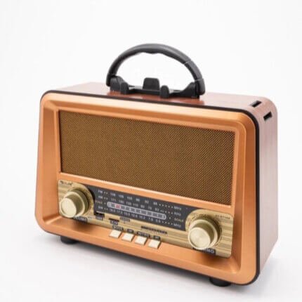 راديو خشبي لاسلكي أنيق من Golon، بثلاث موجات (AM-FM-SW)، يدعم البلوتوث وUSB وبطاقة TF وتقنية TWS، مزوّد بمدخل شحن AC وبطارية قابلة لإعادة الشحن | RX-BT1006