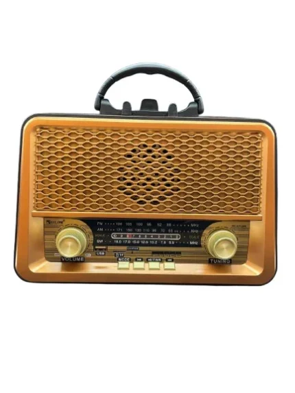 راديو خشبي لاسلكي أنيق من Golon، بثلاث موجات (AM-FM-SW)، يدعم البلوتوث وUSB وبطاقة TF وتقنية TWS، مزوّد بمدخل شحن AC وبطارية قابلة لإعادة الشحن | RX-BT1008