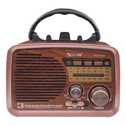 راديو بلوتوث جولون RX-BT032 رترو محمول – FM/AM/SW، قابل لإعادة الشحن، TWS، USB وTF